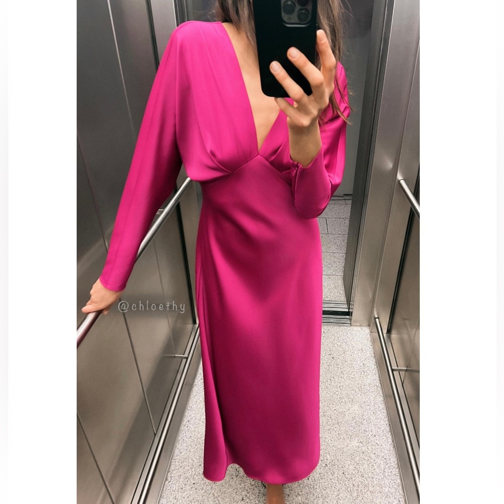 Zara Pink Midi Dress - Picture 6 of 9